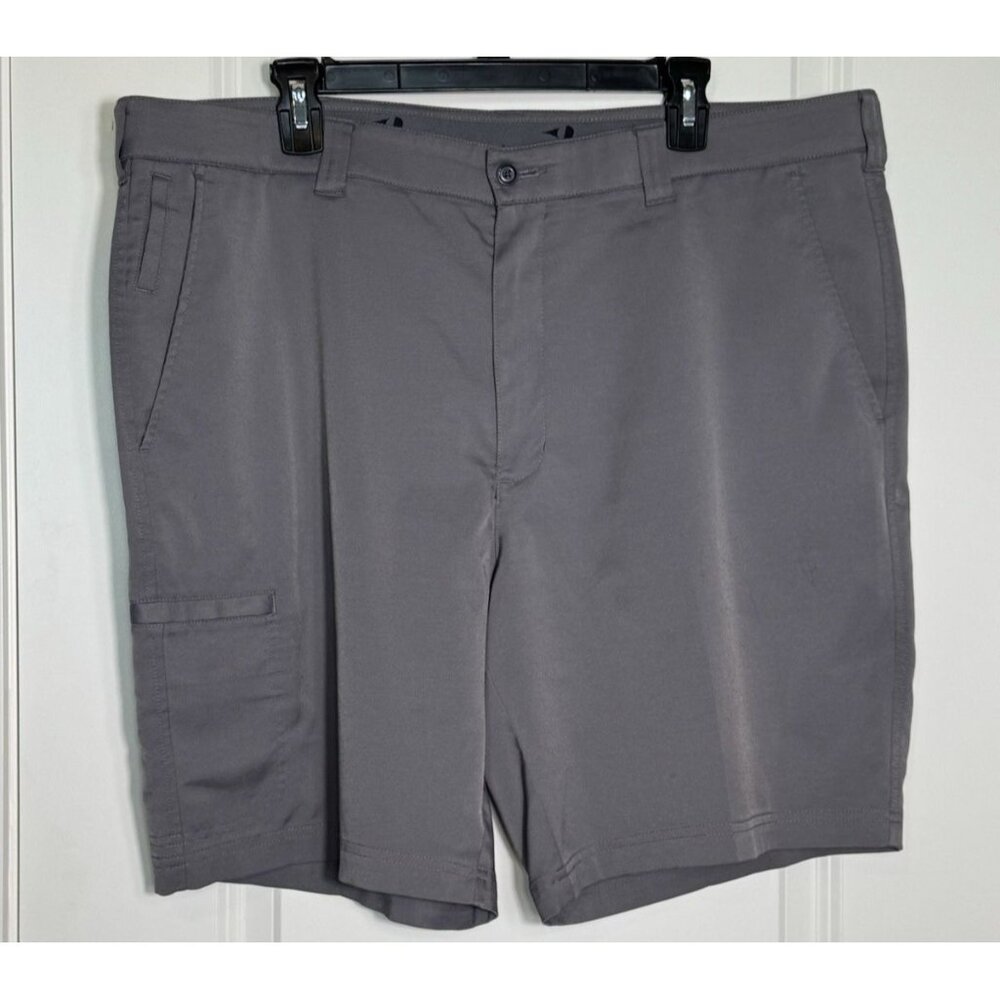 GRANDSLAM Mens Gray Cargo Shorts Flat Front Stretch‎ Waist Size 40 Golf Casual